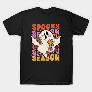 Retro Spooky Season Halloween Ghost // Groovy Halloween Spooky Cute T-Shirt